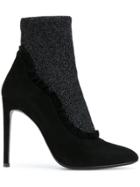 Giuseppe Zanotti Design Ruffled Lurex Sock Booties - Black