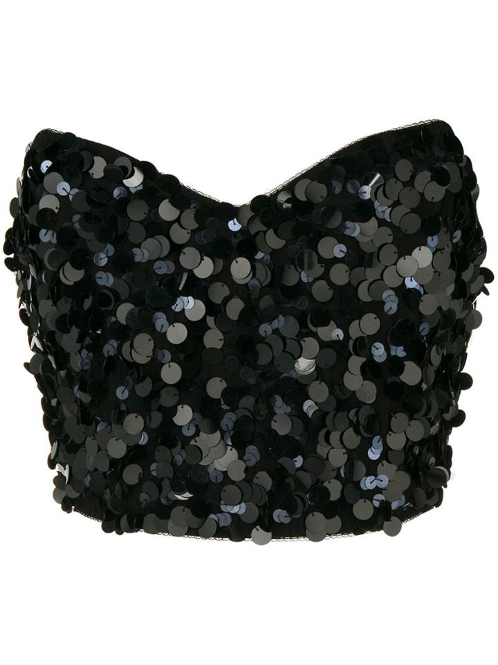 Attico Sequin Bustier - Black