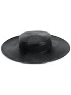 Saint Laurent Woven Sun Hat - Black