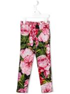 Dolce & Gabbana Kids Rose (pink) Print Leggings, Girl's, Size: 10 Yrs
