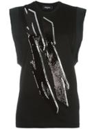 Dsquared2 Tiger Flash Sequinned Sleeveless Top - Black