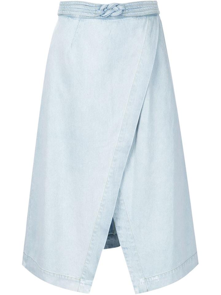 Sea A-line Wrap Skirt, Women's, Size: 2, Blue, Cotton