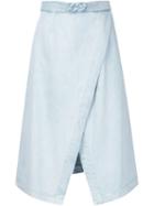Sea A-line Wrap Skirt, Women's, Size: 2, Blue, Cotton