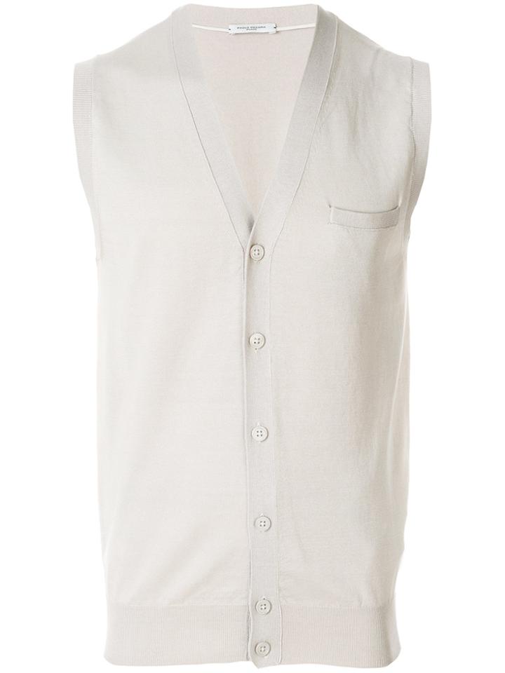 Paolo Pecora Sleeveless Cardigan - Nude & Neutrals