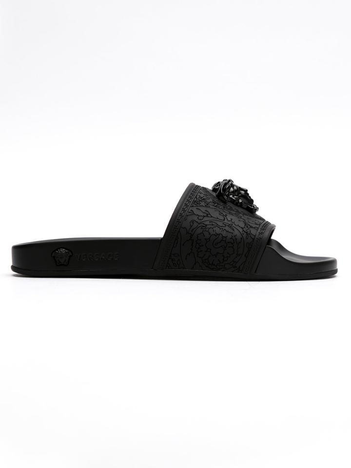 Versace Medusa Palazzo Slides - Black