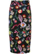 Pinko Floral Print Skirt - Black