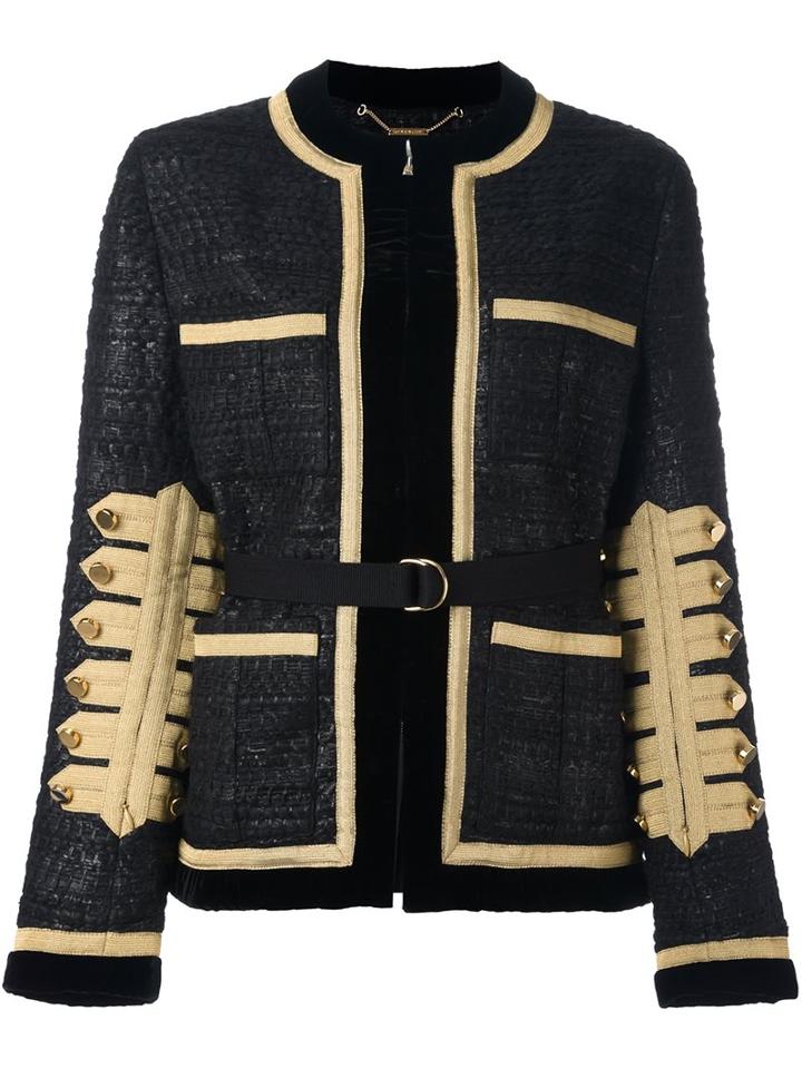 Givenchy Lacquered Tweed Jacket, Women's, Size: 38, Black, Silk/acrylic/viscose/wool