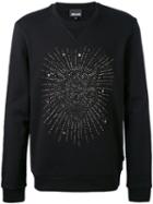 Studded Tiger Face Sweatshirt - Men - Cotton - L, Black, Cotton, Just Cavalli