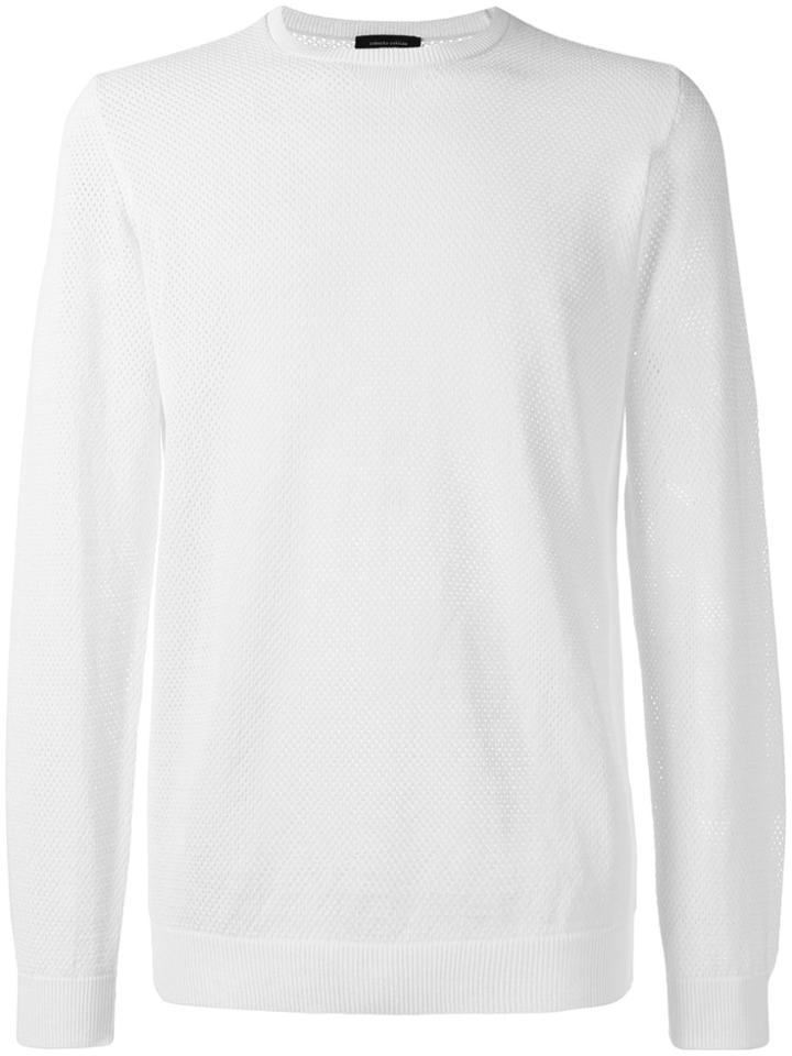 Roberto Collina Perforated Detail Jumper - White