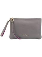 Salvatore Ferragamo - Gancio Pouch Clutch - Women - Calf Leather - One Size, Grey, Calf Leather