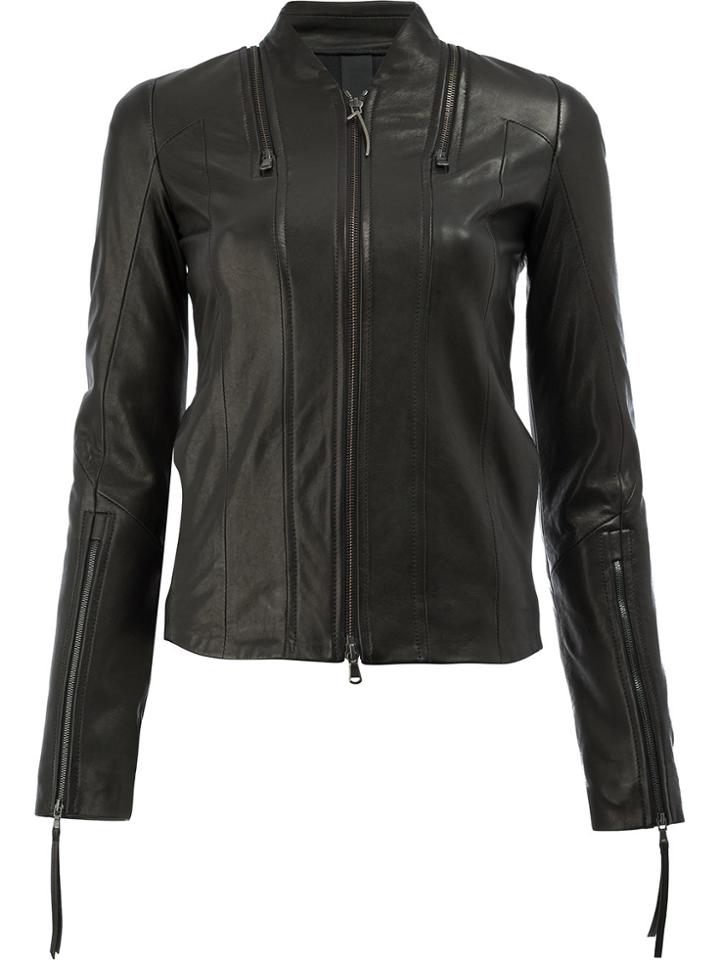Ilaria Nistri Zip Detail Leather Jacket - Black