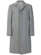 Thom Browne Classic Single-breasted Melton Wool Overcoat - Grey