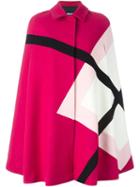Msgm Panelled Cape, Women's, Size: 40, Pink/purple, Polyamide/viscose/wool