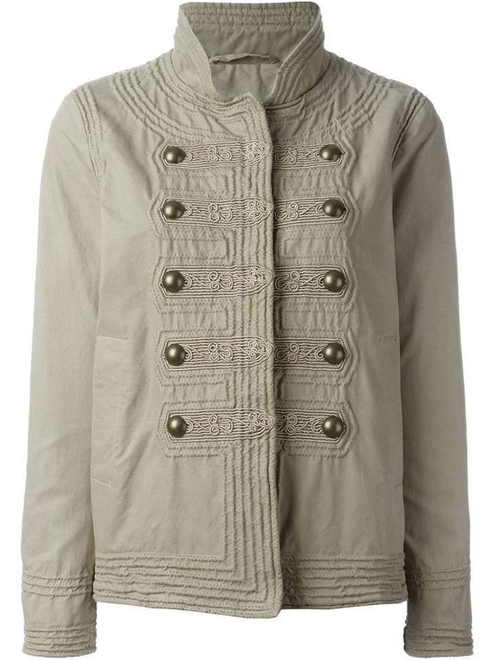 Ermanno Scervino Embroidered Military Jacket, Women's, Size: 42, Nude/neutrals, Cotton