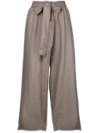Gold Hawk Wide Leg Belted Trousers - Grey