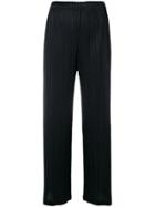 Pleats Please By Issey Miyake Pleated High-waist Trousers - Black