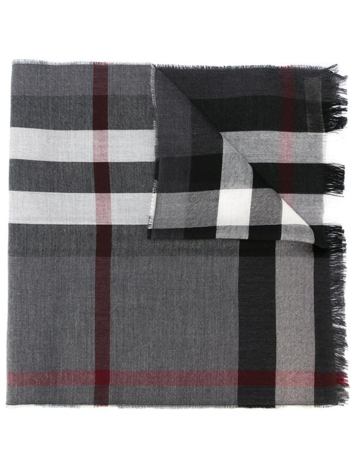 Burberry Woven Check Scarf - Grey