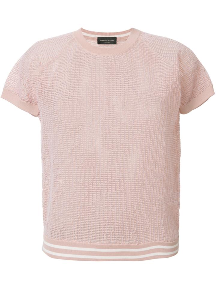 Roberto Collina Shortsleeved Knit Top - Pink & Purple