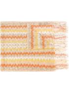 Missoni Wavy Pattern Knitted Scarf, Women's, Nude/neutrals, Viscose/cotton/acrylic/nylon