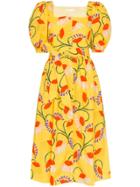 Borgo De Nor Floral Print Midi-dress - Yellow