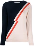 Chiara Bertani Jagged Diagonal-panel Sweater - Black
