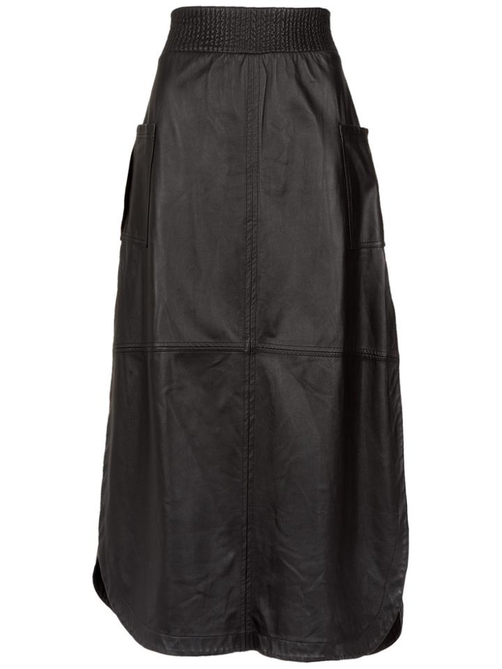 Andrea Bogosian Midi Leather Skirt - Black