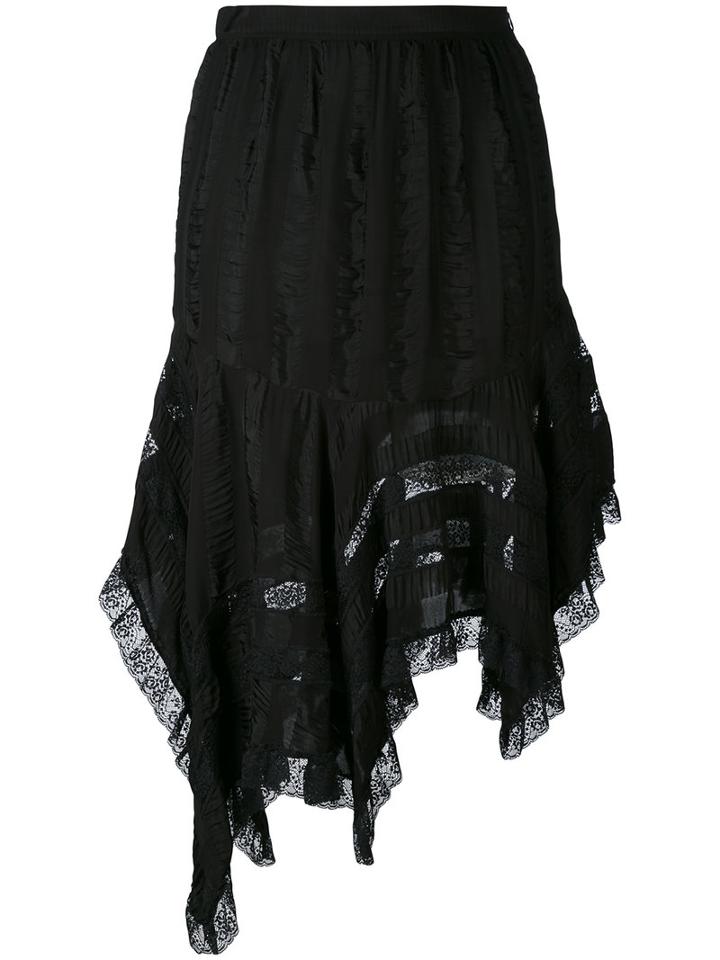Philosophy Di Lorenzo Serafini - Asymmetric Lace Skirt - Women - Polyamide/viscose - 38, Black, Polyamide/viscose