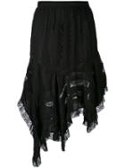 Philosophy Di Lorenzo Serafini - Asymmetric Lace Skirt - Women - Polyamide/viscose - 38, Black, Polyamide/viscose