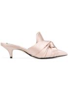 No21 Low Heel Abstract Bow Mules - Pink & Purple