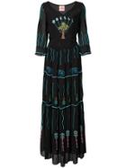 Le Sirenuse Embroidered Motif Dress - Black