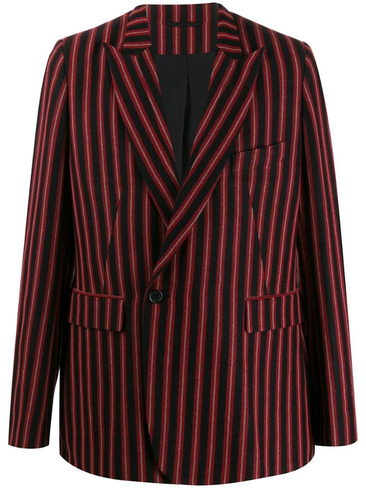 Ann Demeulemeester Striped Double-breasted Blazer - Black
