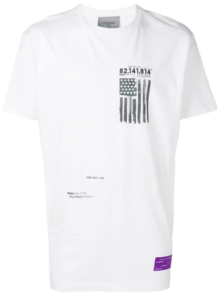 Icosae Flag Slogan Print T-shirt - White