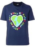 Love Moschino 'don't Break My Earth' Print T-shirt - Blue