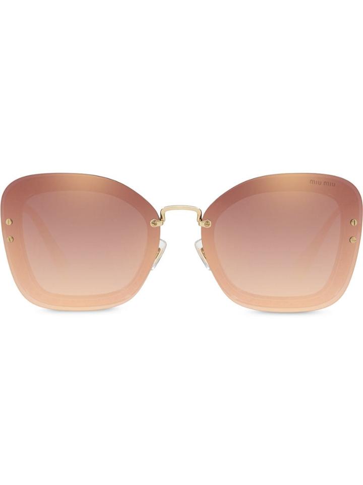 Miu Miu Eyewear Reveal Glitter Sunglasses - Gold