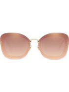 Miu Miu Eyewear Reveal Glitter Sunglasses - Gold