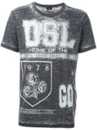 Diesel Washed Effect T-shirt, Men's, Size: Xxl, Grey, Cotton/polyester