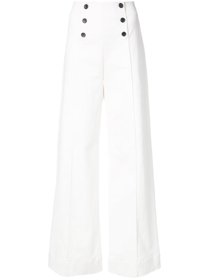 Robert Rodriguez High Waist Flared Trousers - White