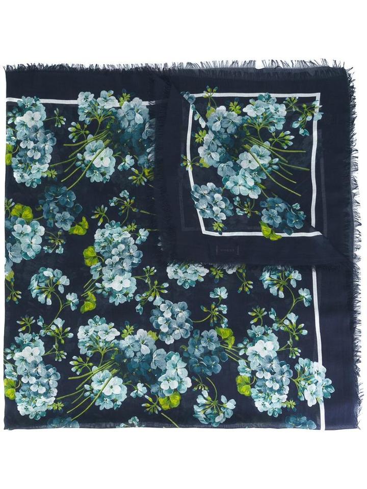 Gucci Bloom Print Shawl, Women's, Blue, Modal/silk