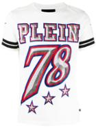 Philipp Plein Embellished Print T-shirt, Men's, Size: Xl, White, Cotton