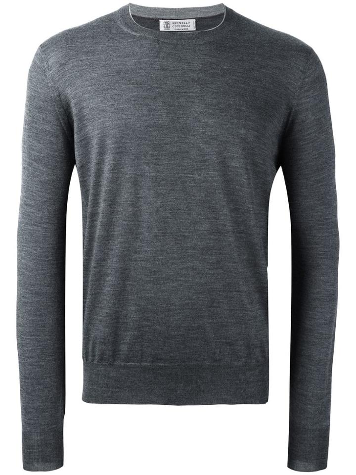 Brunello Cucinelli Crew Neck Pullover - Grey