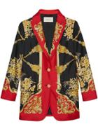 Gucci Silk Jacket With Flowers And Tassels - Black