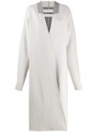 Jil Sander Long Wrap-style Coat - White