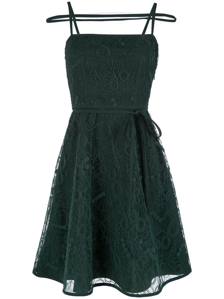 Gloria Coelho Straps Design Short Dress - Green