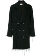 Song For The Mute Raw Edge Trench Coat - Black