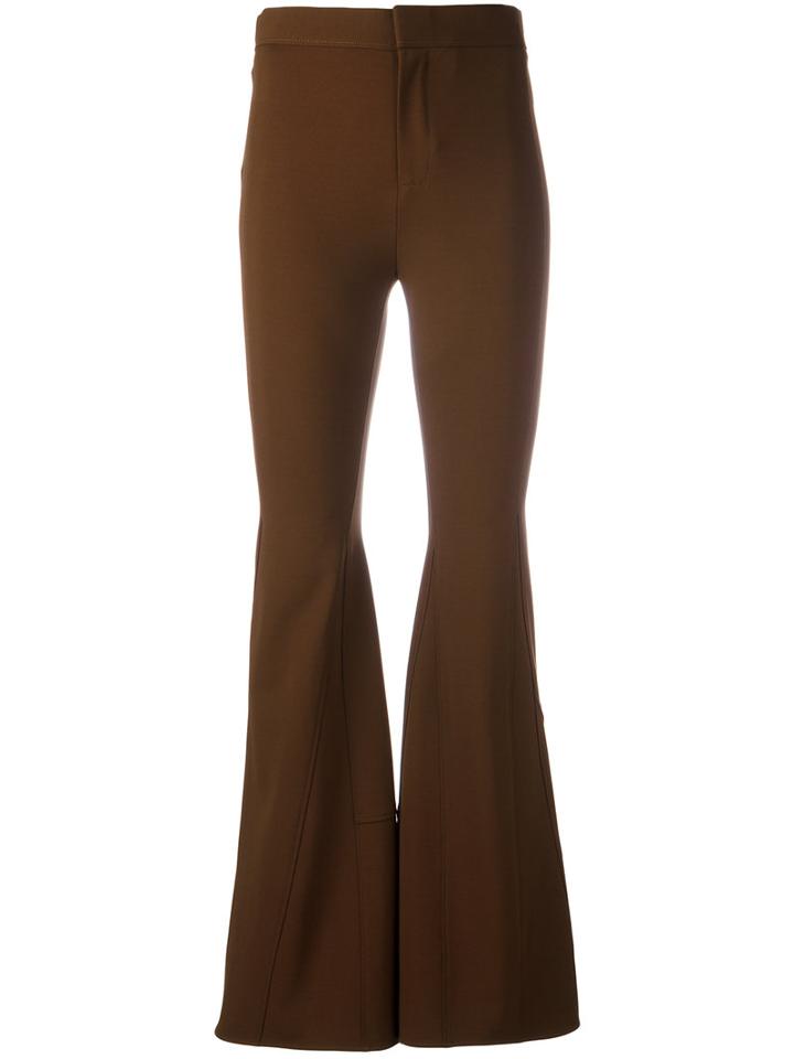 Givenchy - Flared Trousers - Women - Elastodiene/polyamide/viscose - 38, Brown, Elastodiene/polyamide/viscose