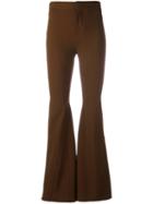 Givenchy - Flared Trousers - Women - Elastodiene/polyamide/viscose - 38, Brown, Elastodiene/polyamide/viscose