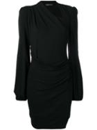 Plein Sud Ruched Asymmetric Mini Dress - Black