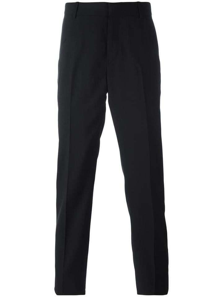 Alexander Mcqueen Straight-leg Trousers, Men's, Size: 50, Black, Wool/acetate/viscose