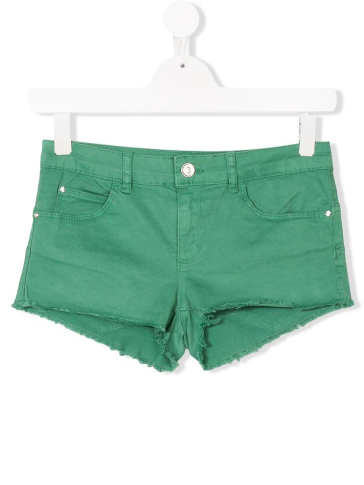 Liu Jo Kids Teen Raw Edge Denim Shorts - Green