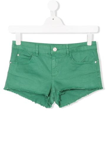 Liu Jo Kids Teen Raw Edge Denim Shorts - Green